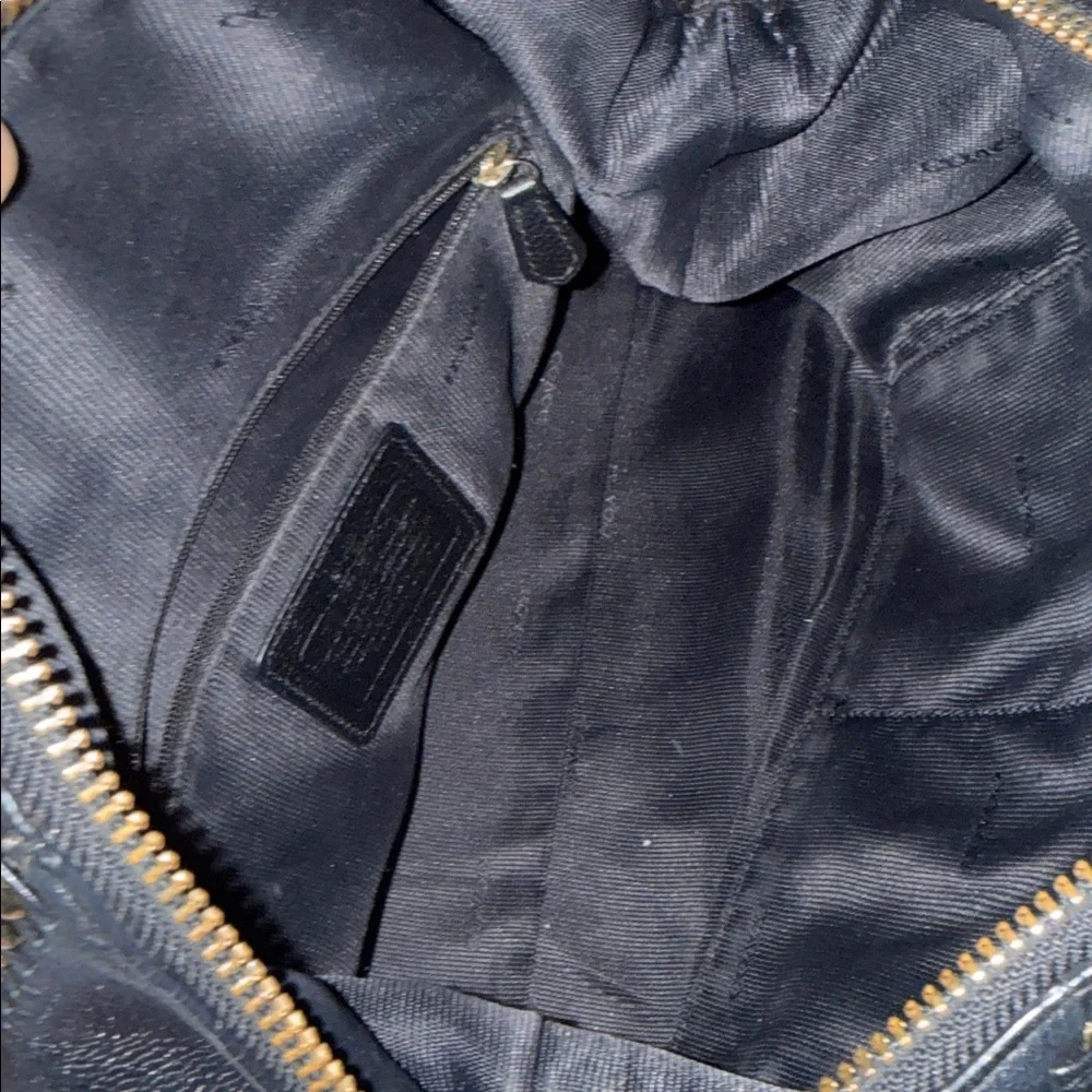Coach Prairie Whiplash Satchel Crossbody Handbag Black Pebbled Leather preowned - Picture 9 of 16